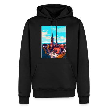 Fribourg-en-Brisgau Allemagne Poster de voyage vintage souvenir - Sweat à capuche Premium bio Homme - noir - Devant - Nico (187cm)