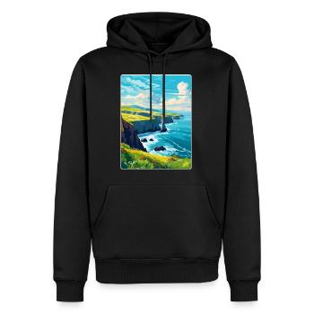 Dingle Peninsula Ireland Uk Vintage Travel Poster - Men’s Premium Organic Hoodie - black - Front - Nico (187cm)