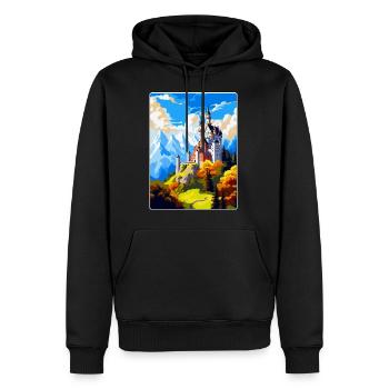 Château de Neuschwanstein Allemagne Affiche de voyage WPA - Sweat à capuche Premium bio Homme - noir - Devant - Nico (187cm)