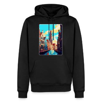 Antwerp Belgium Vintage Travel Poster Souvenir WPA - Men’s Premium Organic Hoodie - black - Front - Nico (187cm)