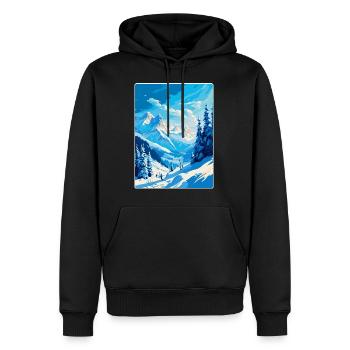 St. Anton am Arlberg Österreich Vintage Reiseplakat - Männer Premium Bio Hoodie - Schwarz - Vorne - Nico (187cm)
