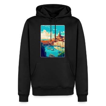 Marseille Frankreich Vintage Reiseplakat Souvenir - Männer Premium Bio Hoodie - Schwarz - Vorne - Nico (187cm)
