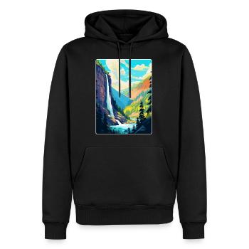 Reichenbach Falls Schweiz Reiseplakat WPA - Männer Premium Bio Hoodie - Schwarz - Vorne - Nico (187cm)