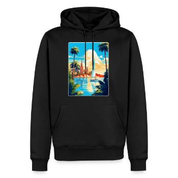 Palma De Majorque Espagne Affiche De Voyage Vintage WPA - Sweat à capuche Premium bio Homme - noir - Devant - Nico (187cm)