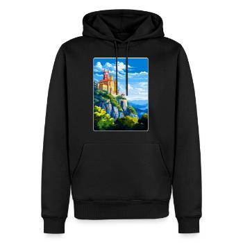 Sintra Portugal Affiche de voyage vintage Souvenir WPA - Sweat à capuche Premium bio Homme - noir - Devant - Nico (187cm)