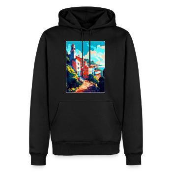 Sintra Portugal Affiche de voyage vintage Souvenir WPA - Sweat à capuche Premium bio Homme - noir - Devant - Nico (187cm)