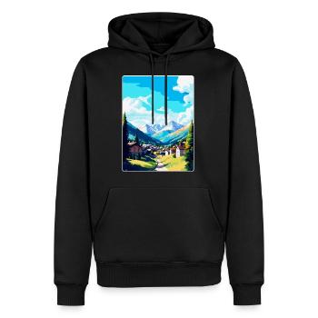 Schladming Autriche Affiche de voyage vintage souvenir - Sweat à capuche Premium bio Homme - noir - Devant - Nico (187cm)