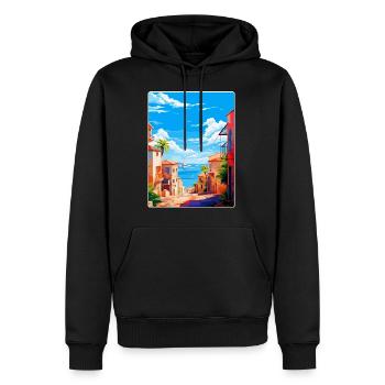 Palma Nova Spain Vintage Travel Poster Souvenir - Men’s Premium Organic Hoodie - black - Front - Nico (187cm)