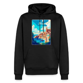 La Valette Malte Affiche de voyage vintage Souvenir WPA - Sweat à capuche Premium bio Homme - noir - Devant - Nico (187cm)
