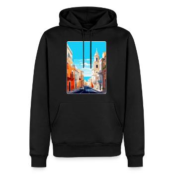 Cadix Espagne Affiche de voyage vintage WPA Art Souvenir - Sweat à capuche Premium bio Homme - noir - Devant - Nico (187cm)