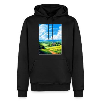 Odenwald Allemagne Poster de voyage vintage souvenir - Sweat à capuche Premium bio Homme - noir - Devant - Nico (187cm)