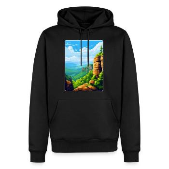 Elbsandsteingebirge Deutschland Reiseplakat WPA - Männer Premium Bio Hoodie - Schwarz - Vorne - Nico (187cm)