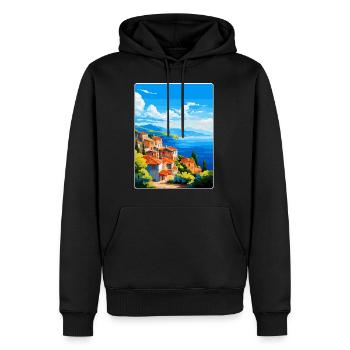 Samos Griechenland Vintage Reiseposter WPA Souvenir - Männer Premium Bio Hoodie - Schwarz - Vorne - Nico (187cm)