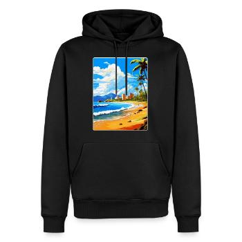 Playa De Las Americas Spanien Vintage Reiseplakat - Männer Premium Bio Hoodie - Schwarz - Vorne - Nico (187cm)