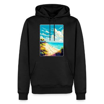 Strand Podrace Kroatien Vintage Reiseposter WPA - Männer Premium Bio Hoodie - Schwarz - Vorne - Nico (187cm)