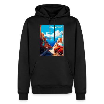Crète Grèce Affiche de voyage vintage WPA Souvenir - Sweat à capuche Premium bio Homme - noir - Devant - Nico (187cm)