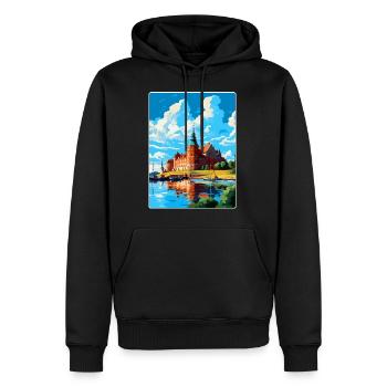 Kalmar Schweden Vintage Reiseposter WPA Souvenir - Männer Premium Bio Hoodie - Schwarz - Vorne - Nico (187cm)