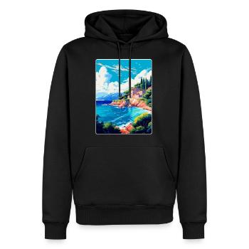 Punta Rata Kroatien Vintage Reiseplakat Souvenir - Männer Premium Bio Hoodie - Schwarz - Vorne - Nico (187cm)