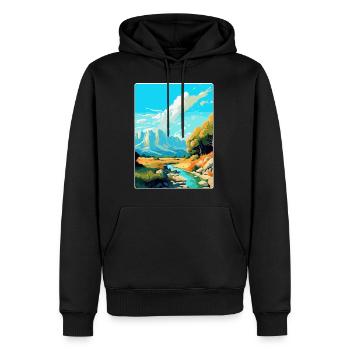 Paklenica Croatie Affiche de voyage vintage souvenir - Sweat à capuche Premium bio Homme - noir - Devant - Nico (187cm)