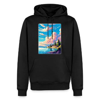 Brac Kroatien Vintage Reiseposter WPA Souvenir - Männer Premium Bio Hoodie - Schwarz - Vorne - Nico (187cm)