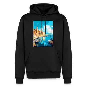Heraklion Griechenland Vintage Reiseplakat Souvenir - Männer Premium Bio Hoodie - Schwarz - Vorne - Nico (187cm)