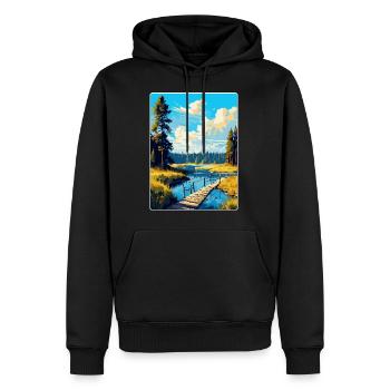 Bory Tucholskie Poland Vintage Travel Poster WPA - Men’s Premium Organic Hoodie - black - Front - Nico (187cm)