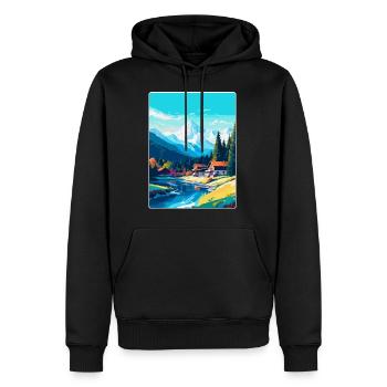 Seefeld Autriche Affiche de voyage vintage Souvenir WPA - Sweat à capuche Premium bio Homme - noir - Devant - Nico (187cm)