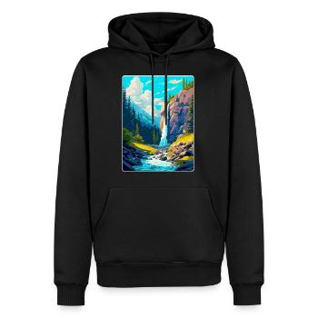 Affiche de voyage des chutes de Trummelbach en Suisse WPA - Sweat à capuche Premium bio Homme - noir - Devant - Nico (187cm)
