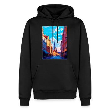 Plzen République tchèque Vintage Affiche de voyage WPA Art - Sweat à capuche Premium bio Homme - noir - Devant - Nico (187cm)