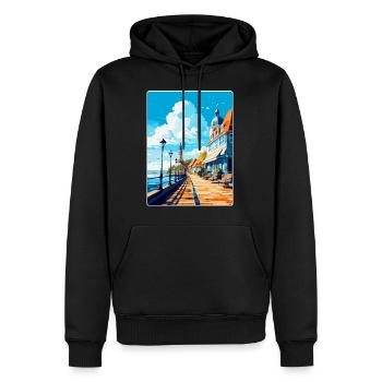 Zoppot Polen Vintage Reiseplakat WPA Souvenir - Männer Premium Bio Hoodie - Schwarz - Vorne - Nico (187cm)