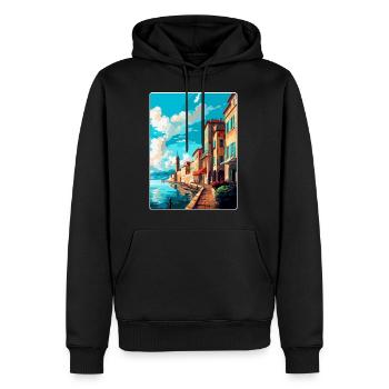 Bayonne France Vintage Travel Poster Souvenir WPA - Men’s Premium Organic Hoodie - black - Front - Nico (187cm)