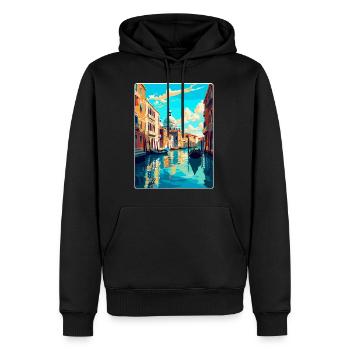 Venedig Italien Vintage Reiseplakat WPA Souvenir - Männer Premium Bio Hoodie - Schwarz - Vorne - Nico (187cm)