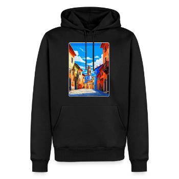 Oviedo Spanien Vintage Reiseplakat WPA Souvenir - Männer Premium Bio Hoodie - Schwarz - Vorne - Nico (187cm)