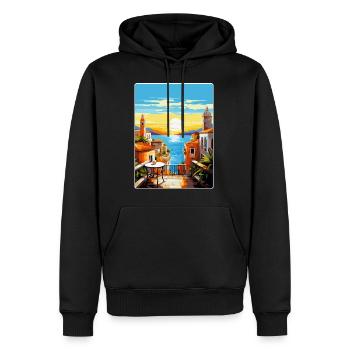 Malaga Spanien Vintage Reiseplakat WPA Souvenir - Männer Premium Bio Hoodie - Schwarz - Vorne - Nico (187cm)