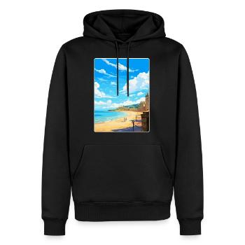Saint Malo Frankreich Vintage Reiseplakat Souvenir - Männer Premium Bio Hoodie - Schwarz - Vorne - Nico (187cm)