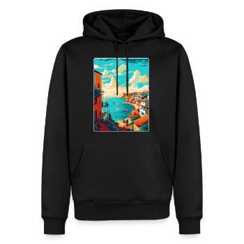 Lagos Portugal Vintage Reiseplakat Souvenir WPA - Männer Premium Bio Hoodie - Schwarz - Vorne - Nico (187cm)