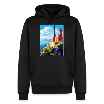 Sintra Portugal Affiche de voyage vintage Souvenir WPA - Sweat à capuche Premium bio Homme - noir - Devant - Nico (187cm)
