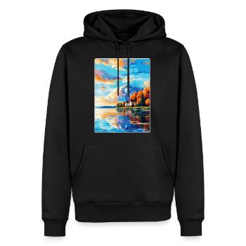 Kuopio Finnland Vintage Reiseplakat Souvenir WPA - Männer Premium Bio Hoodie - Schwarz - Vorne - Nico (187cm)