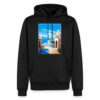 Kos Griechenland Vintage Reise Poster Souvenir Souvenir - Männer Premium Bio Hoodie - Schwarz - Vorne - Nico (187cm)
