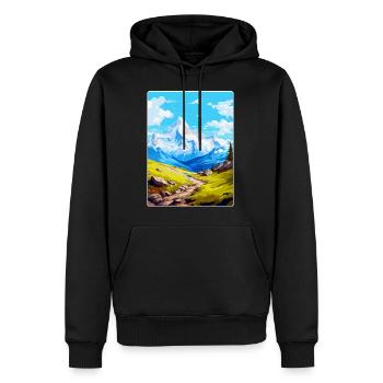 Gran Paradiso Italien Vintage Reiseplakat Souvenir - Männer Premium Bio Hoodie - Schwarz - Vorne - Nico (187cm)