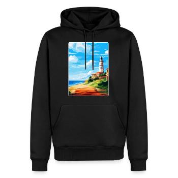 Faro Portugal Affiche de voyage vintage WPA Souvenir - Sweat à capuche Premium bio Homme - noir - Devant - Nico (187cm)