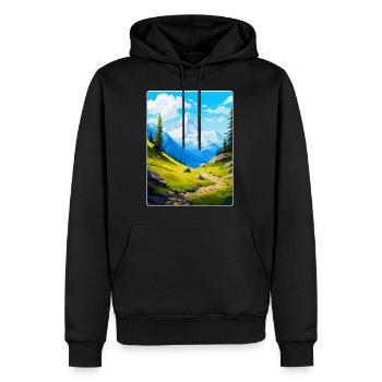 Gran Paradiso Italien Vintage Reiseplakat Souvenir - Männer Premium Bio Hoodie - Schwarz - Vorne - Nico (187cm)