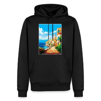 Heraklion Griechenland Vintage Reiseplakat Souvenir - Männer Premium Bio Hoodie - Schwarz - Vorne - Nico (187cm)