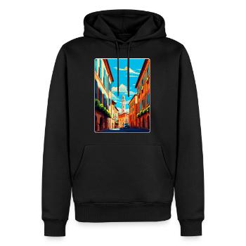 Modena Italien Vintage Reiseplakat WPA Souvenir - Männer Premium Bio Hoodie - Schwarz - Vorne - Nico (187cm)