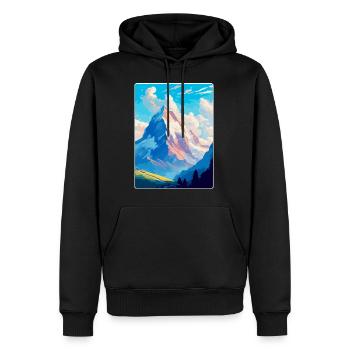 Eiger Suisse Affiche de voyage vintage souvenir - Sweat à capuche Premium bio Homme - noir - Devant - Nico (187cm)
