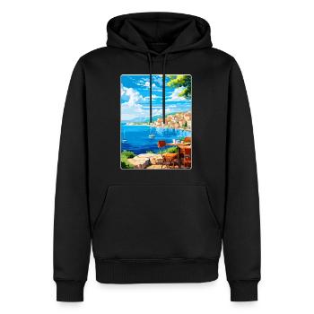 Croatie Vintage Voyage Poster Souvenir Souvenir - Sweat à capuche Premium bio Homme - noir - Devant - Nico (187cm)