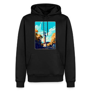 Dortmund Deutschland Vintage Reiseplakat Souvenir - Männer Premium Bio Hoodie - Schwarz - Vorne - Nico (187cm)