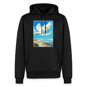 Affiche de voyage vintage de la mer des Wadden aux Pays-Bas WPA - Sweat à capuche Premium bio Homme - noir - Devant - Nico (187cm)