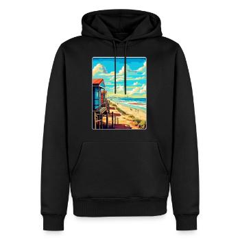 Zandvoort Niederlande Vintage Reiseplakat WPA - Männer Premium Bio Hoodie - Schwarz - Vorne - Nico (187cm)