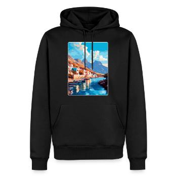 Kalymnos Griechenland Vintage Reise Poster Souvenir WPA - Männer Premium Bio Hoodie - Schwarz - Vorne - Nico (187cm)